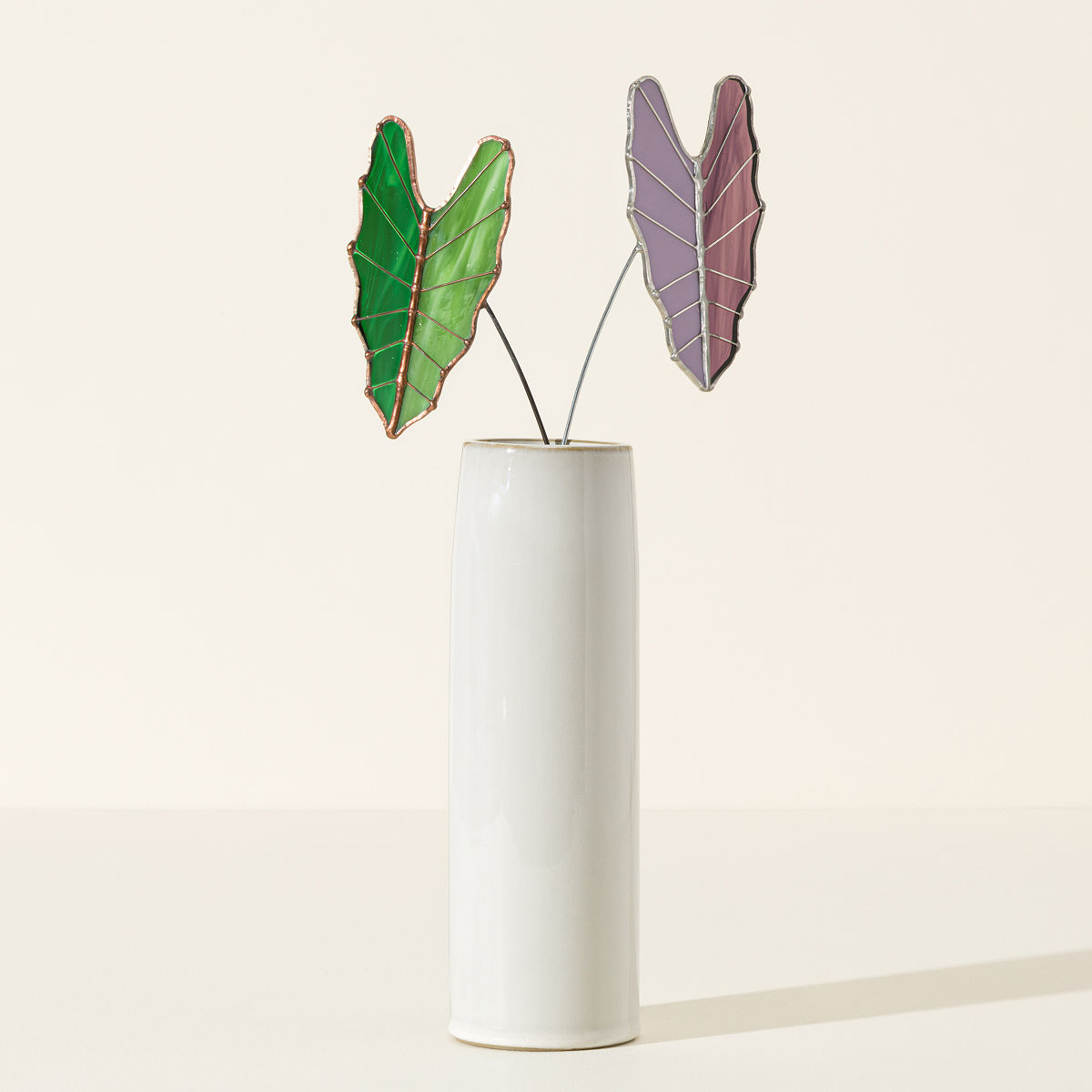 Elephants Ear Stained Glass Stake Fake Plant Goods