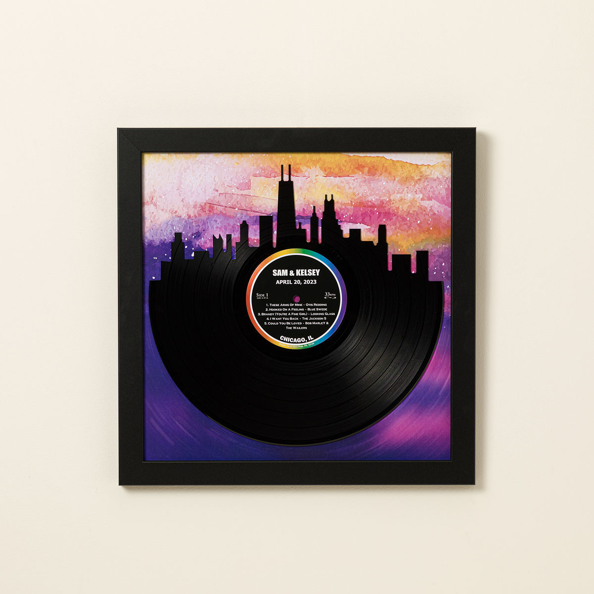 Personalized City Skyline LP Record - Sunset
