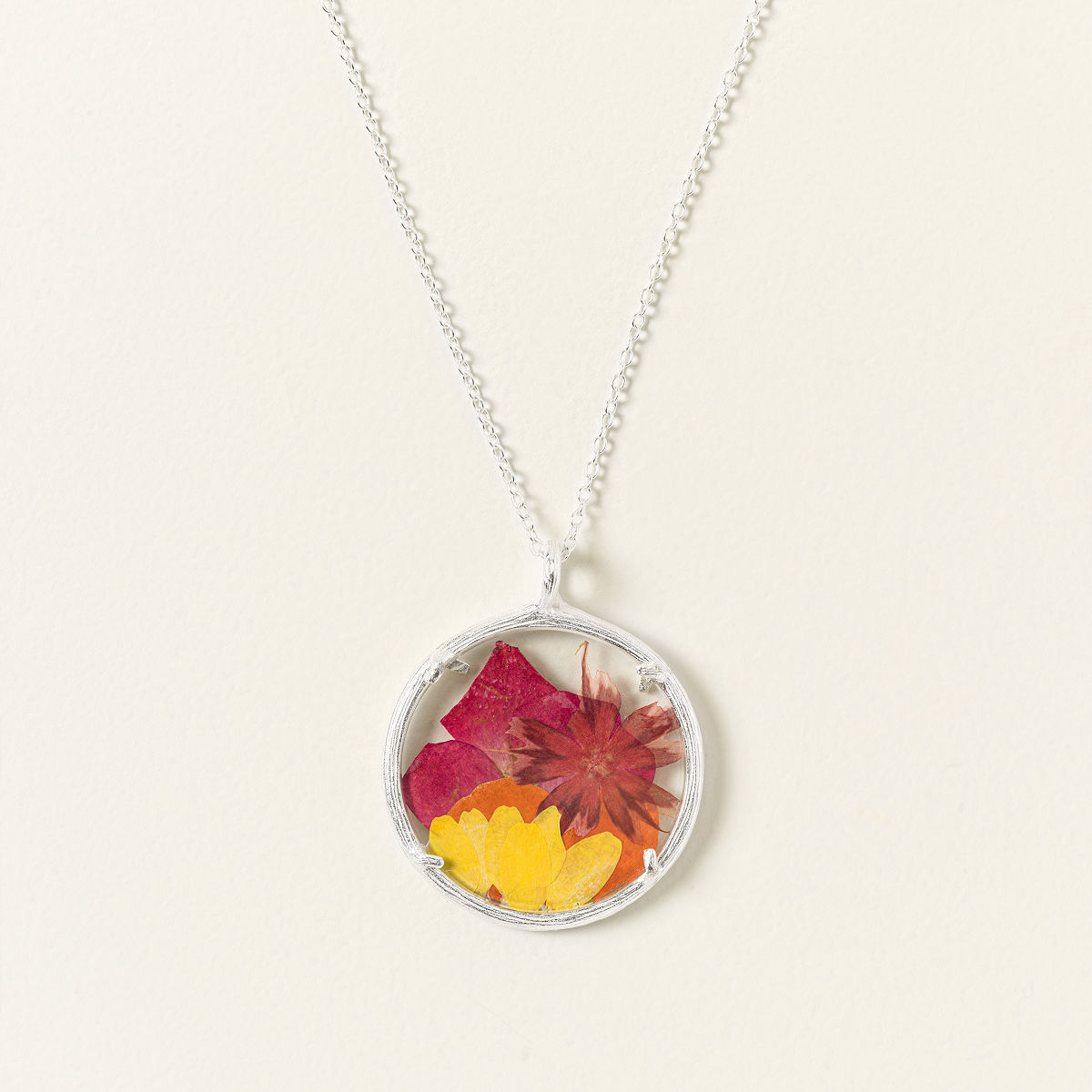 Custom Birth Month Flower Bouquet Necklace - Up to 4 Flowers (1.14" Diameter Pendant)