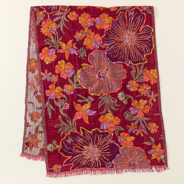 Goods Petal Paradise Embroidered Wrap Floral Wrap