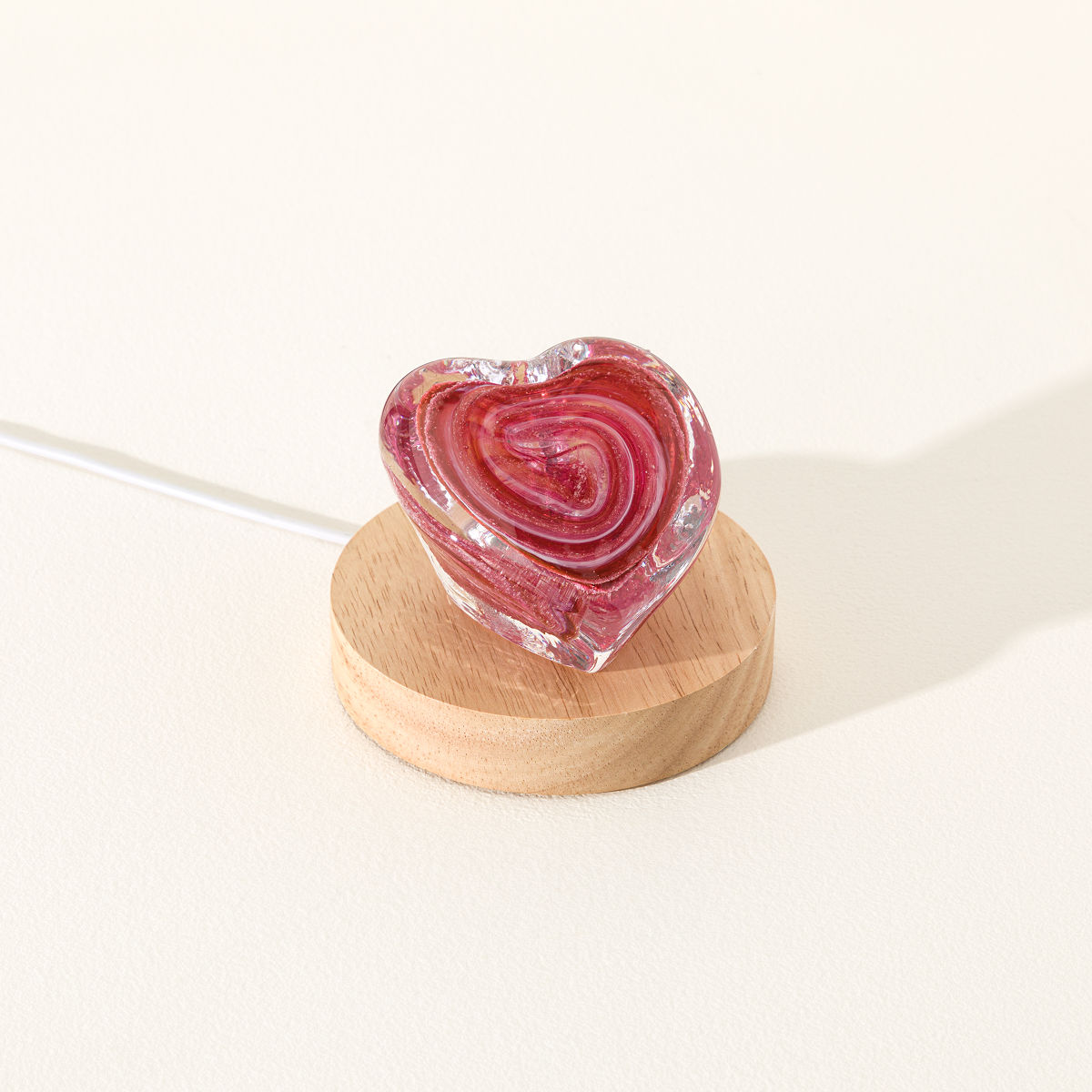Cremation Memorial Heart Sculpture - Pink Rose With Shipping Box