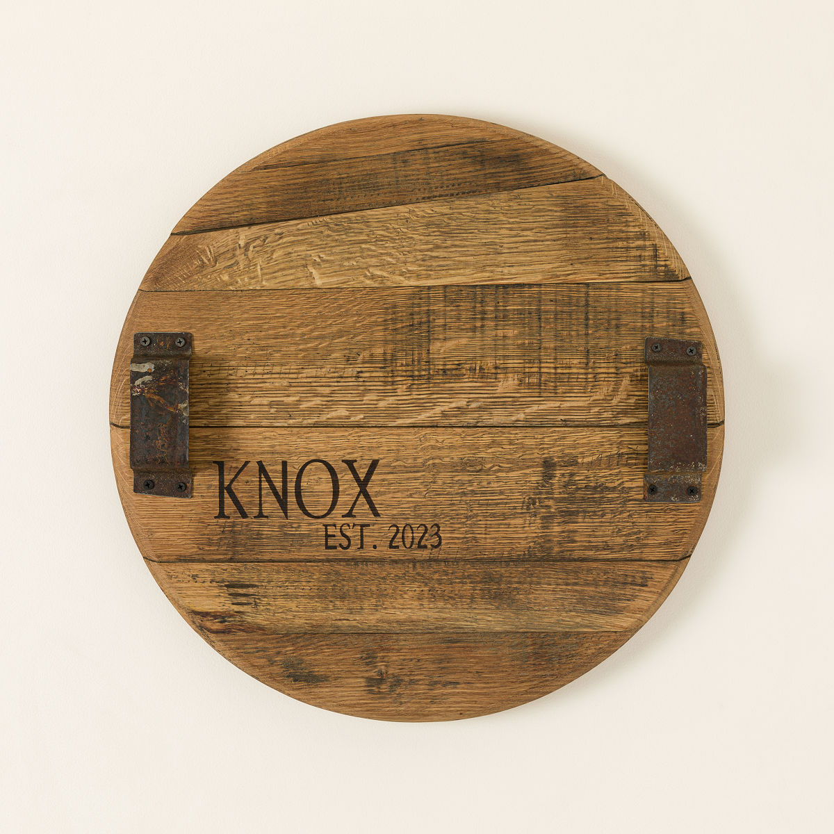 Custom Bourbon Barrel Serving Tray - Natural