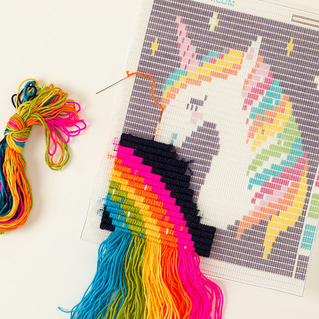Unicorn Needlepoint Wall Art Kit Goods
