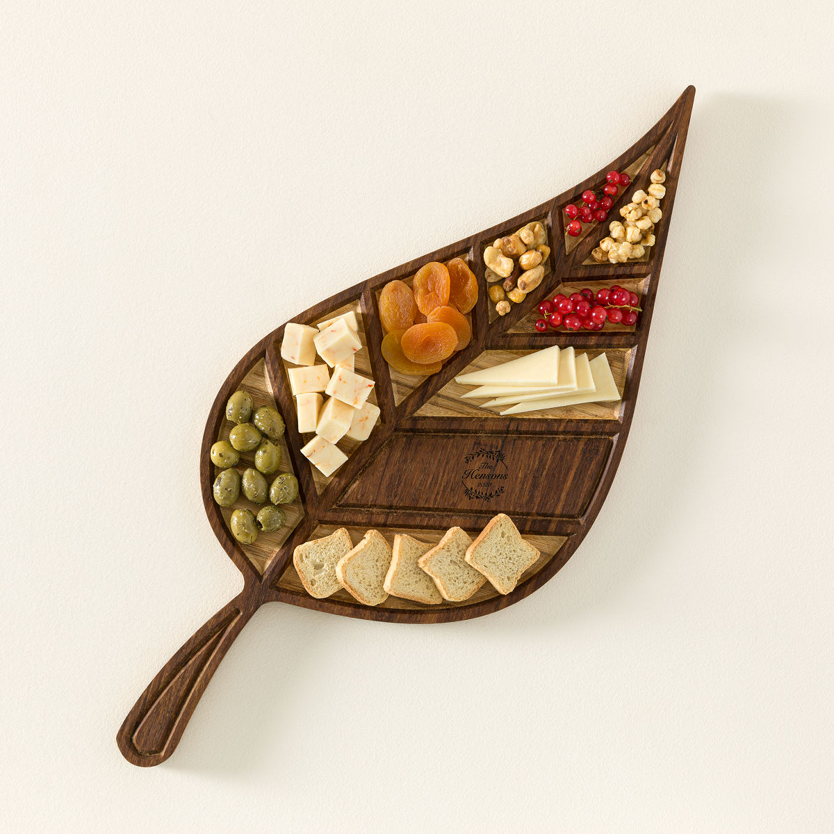 Goods Personalized Leaf Bamboo Serving Board Tray