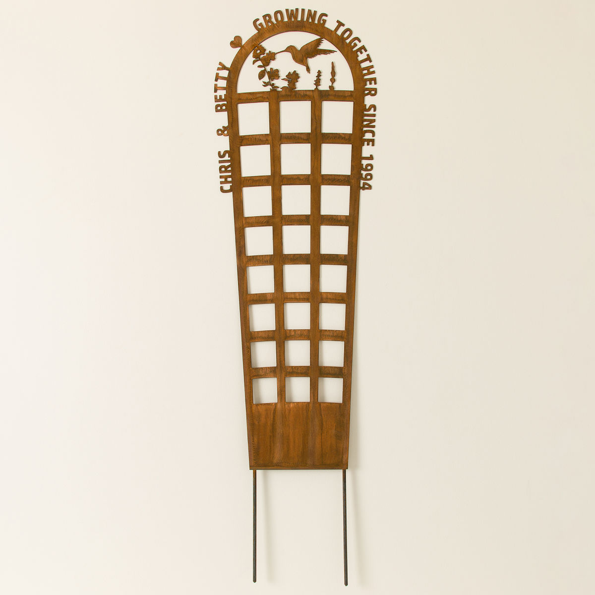 Personalized Outdoor Garden Trellis - Hummingbird
