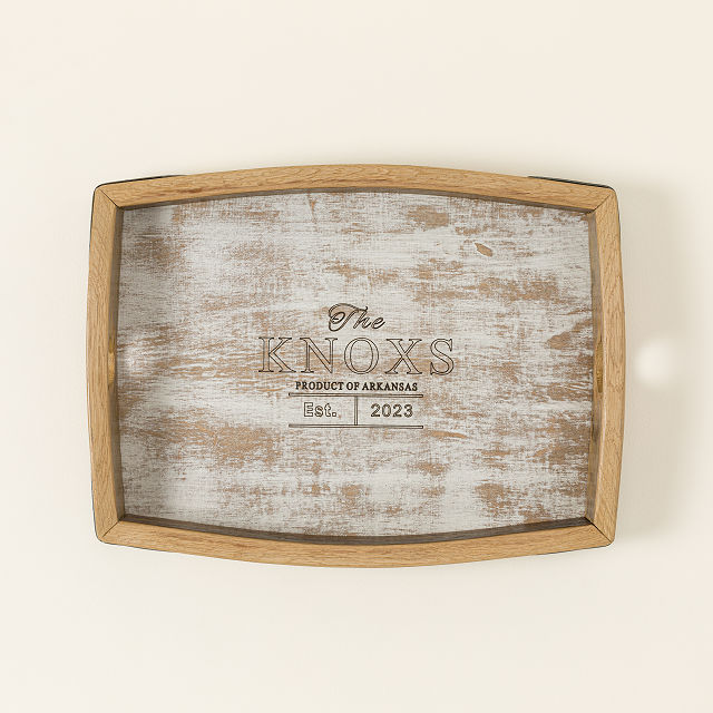 Personalized Wine Barrel Stave Serving Tray Goods