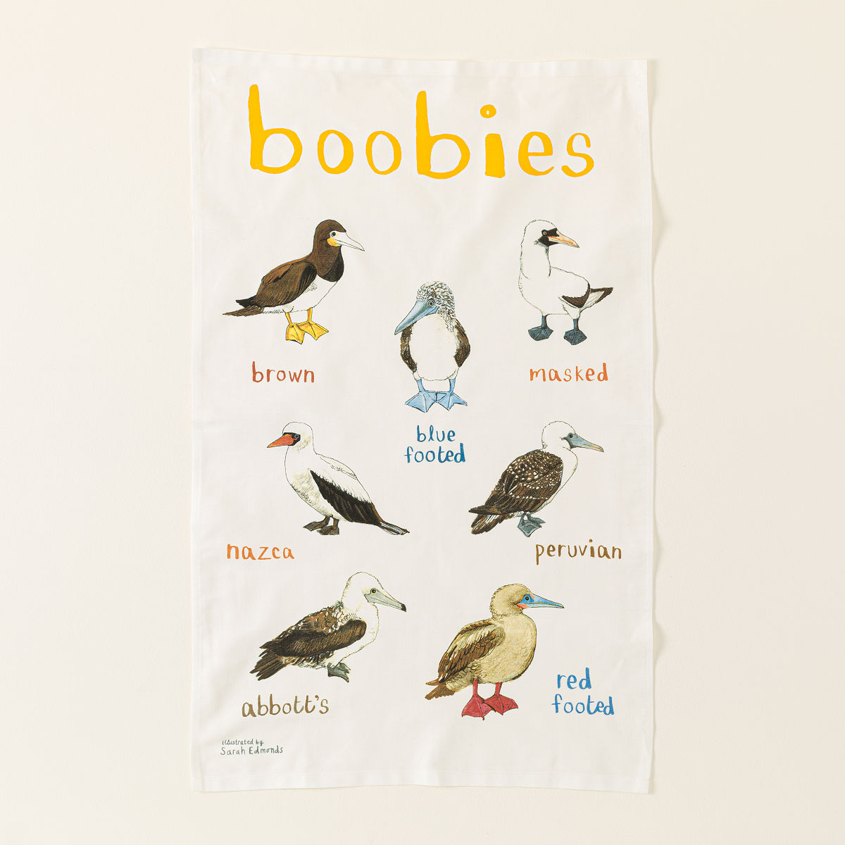 Fowl Language Tea Towel - Tits & Boobies - Boobies