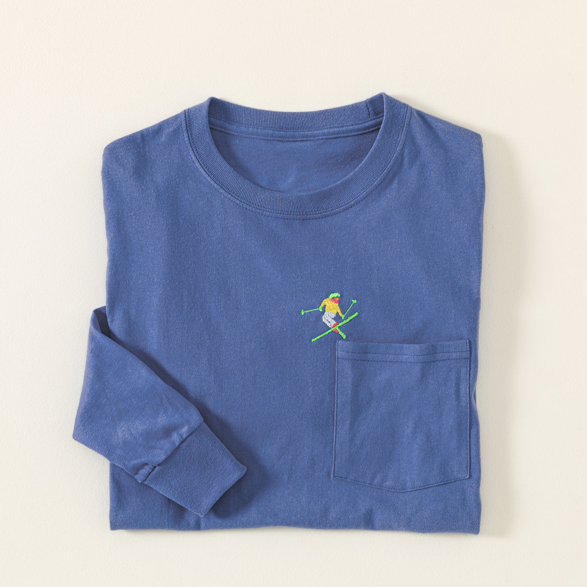On the Slopes Embroidered Pocket Shirt - Blue X-Large
