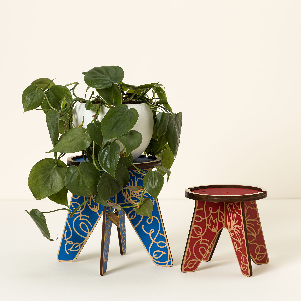 Hand Painted Flower Pot Stand Plants Goods