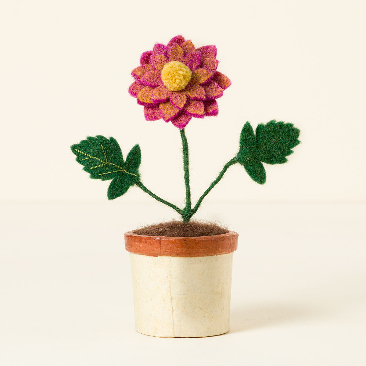 Potted Felt Flowers - Dahlia