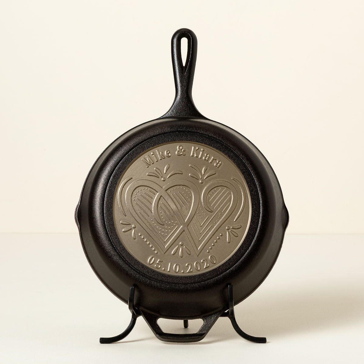 Personalized Loving Hearts Cast Iron Pan - 10.25" Pan