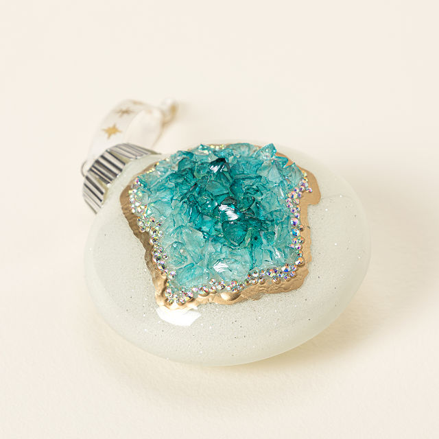 Gemstone Geode Ornament Christmas Ball Uncommon Goods
