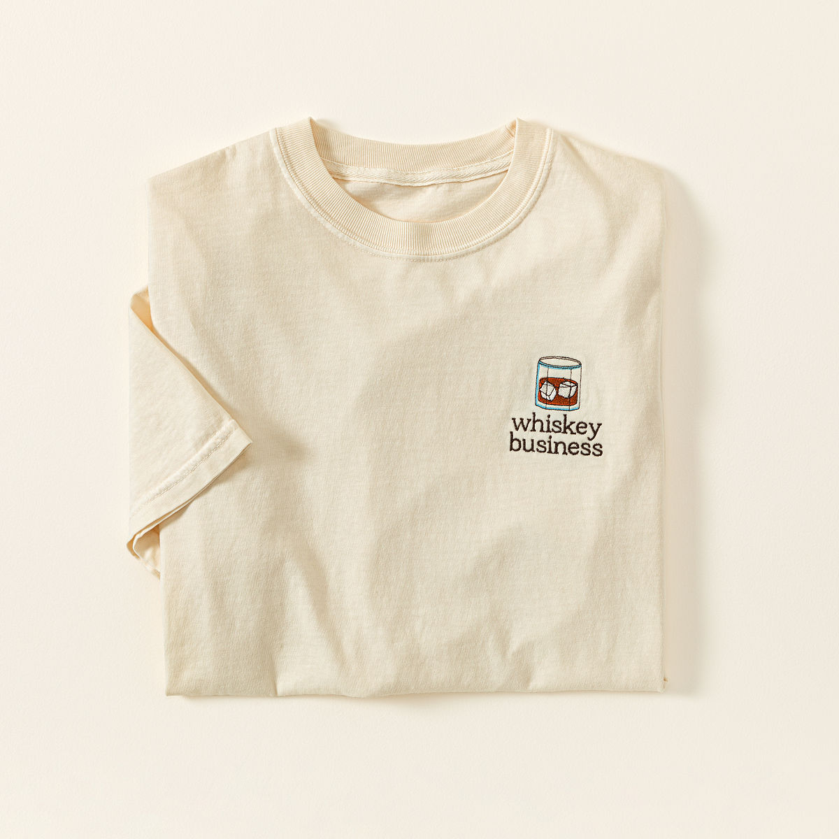 Happy Hour Embroidered Tee - Whiskey Business - Small