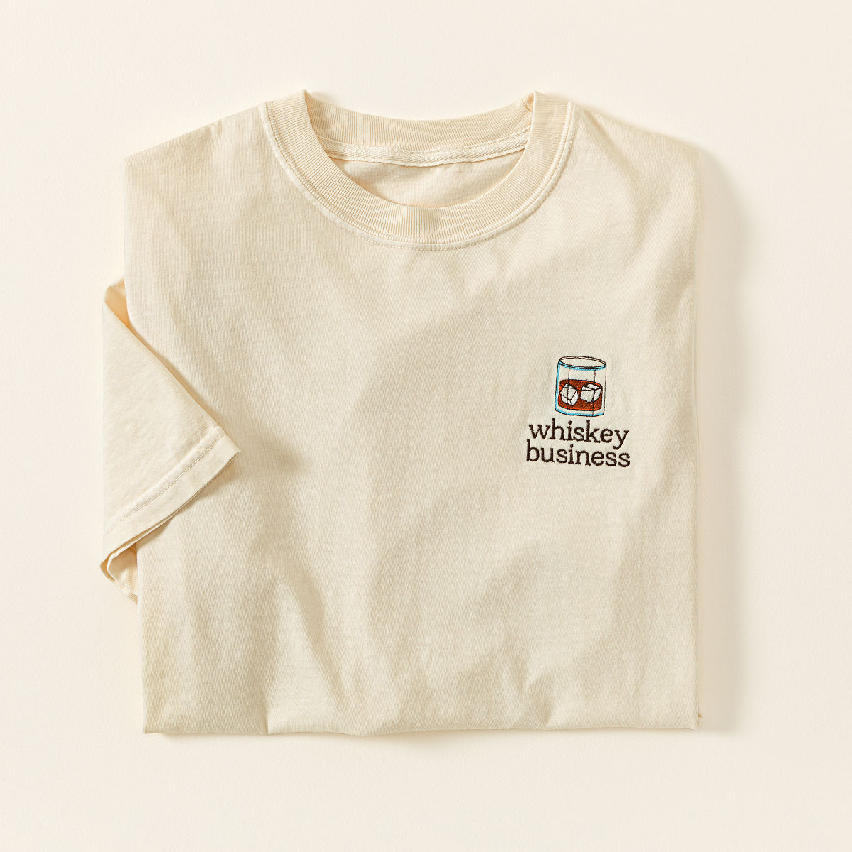 Happy Hour Embroidered Tee - Whiskey Business - X-Large