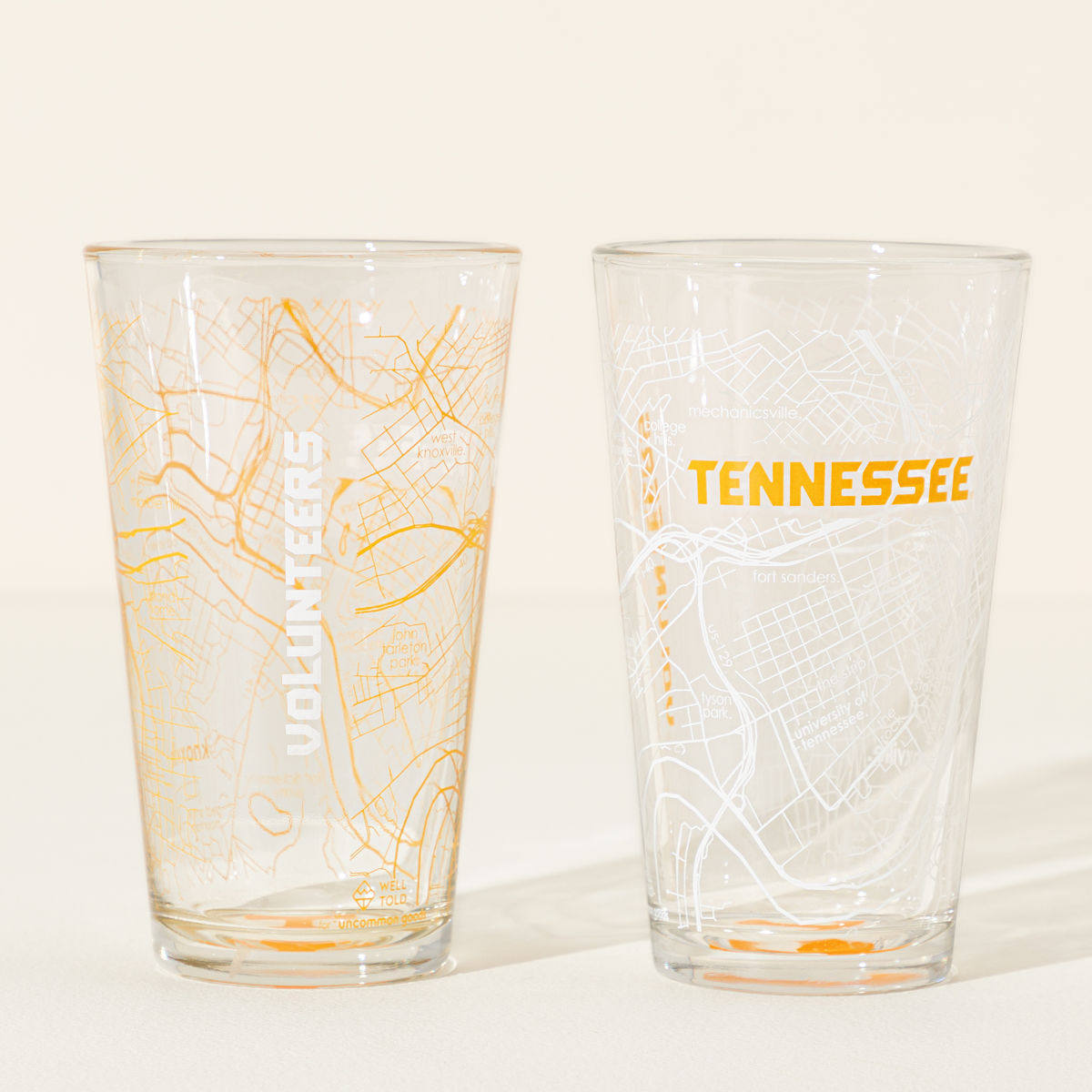 Your College Town Pint Glass - Set of 2 - University of Tennessee