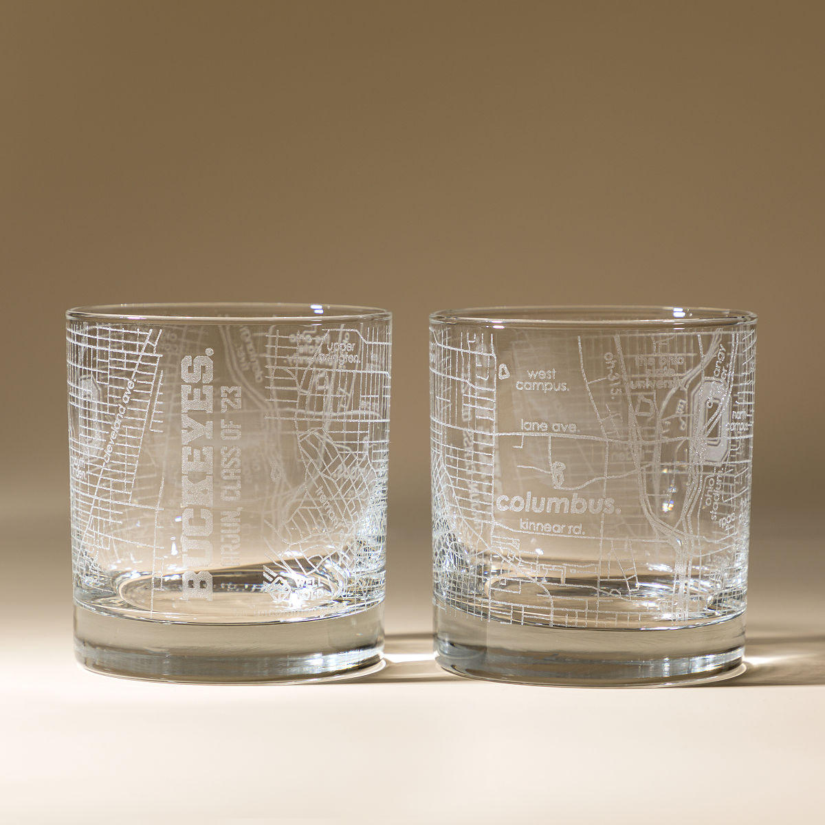 Your College Town Personalized Rocks Glass Set - Ohio State University