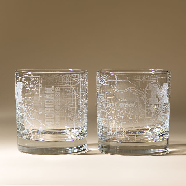 Your College Town Personalized Rocks Glass Set