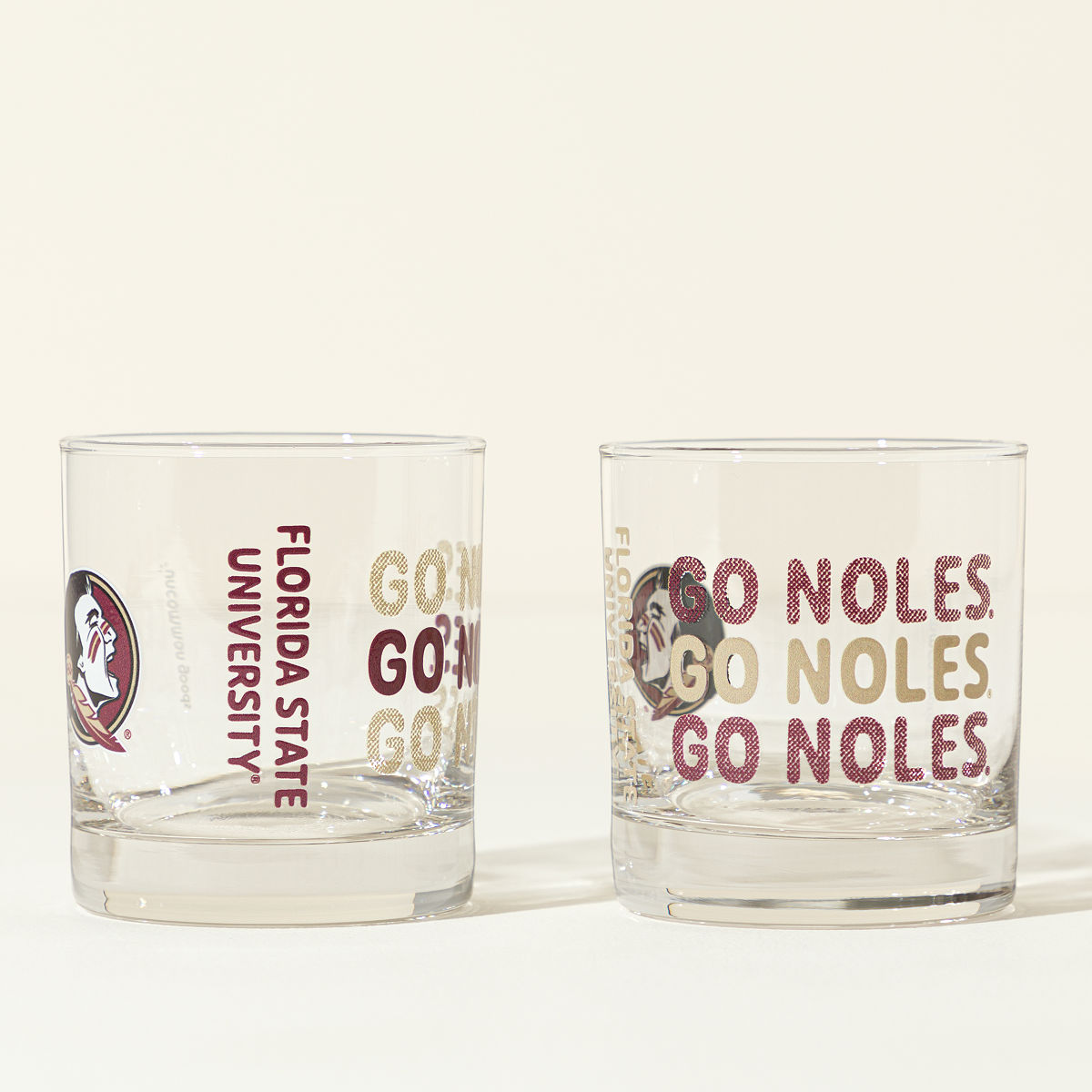 Show Your Spirit College Rocks Glass - Set of 2 - Florida State University