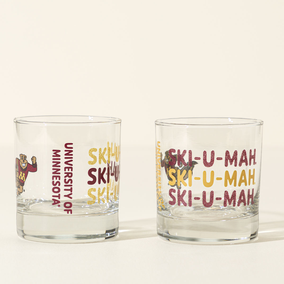 Show Your Spirit College Rocks Glass - Set of 2 - University of Minnesota