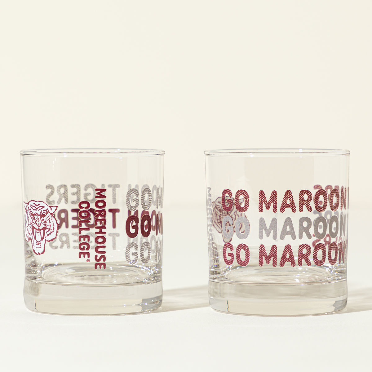 Show Your Spirit College Rocks Glass - Set of 2 - Morehouse College
