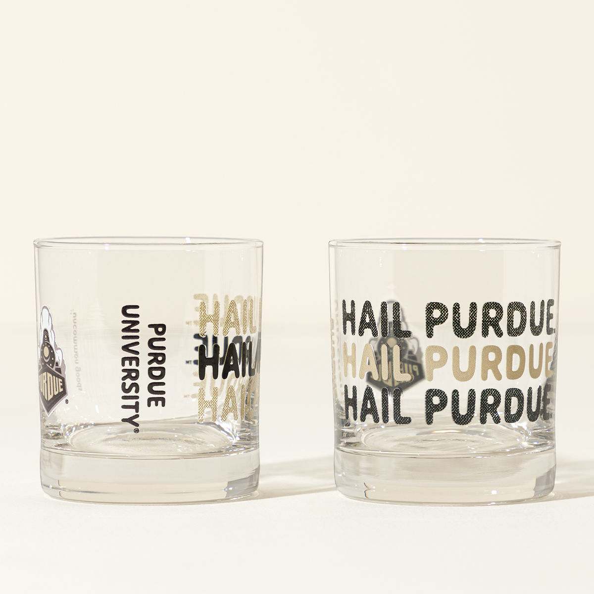 Show Your Spirit College Rocks Glass - Set of 2 - Purdue University