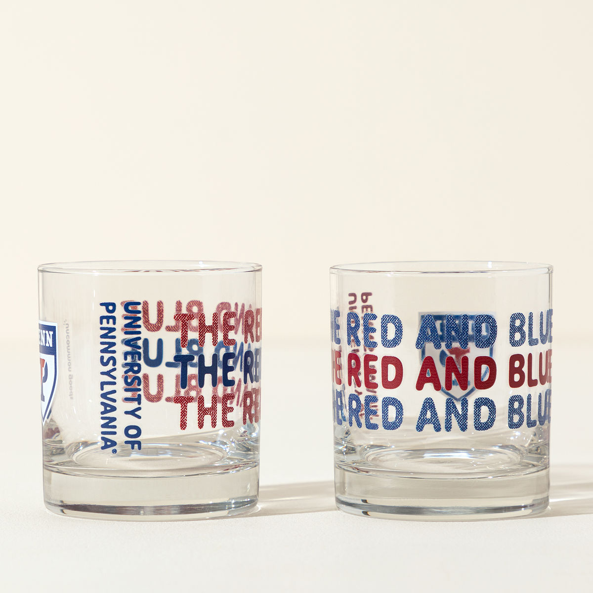 Show Your Spirit College Rocks Glass - Set of 2 - University of Pennsylvania - Palestra