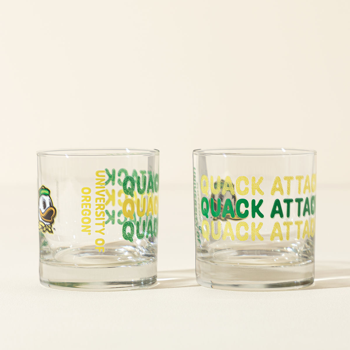 Show Your Spirit College Rocks Glass - Set of 2 - University of Oregon