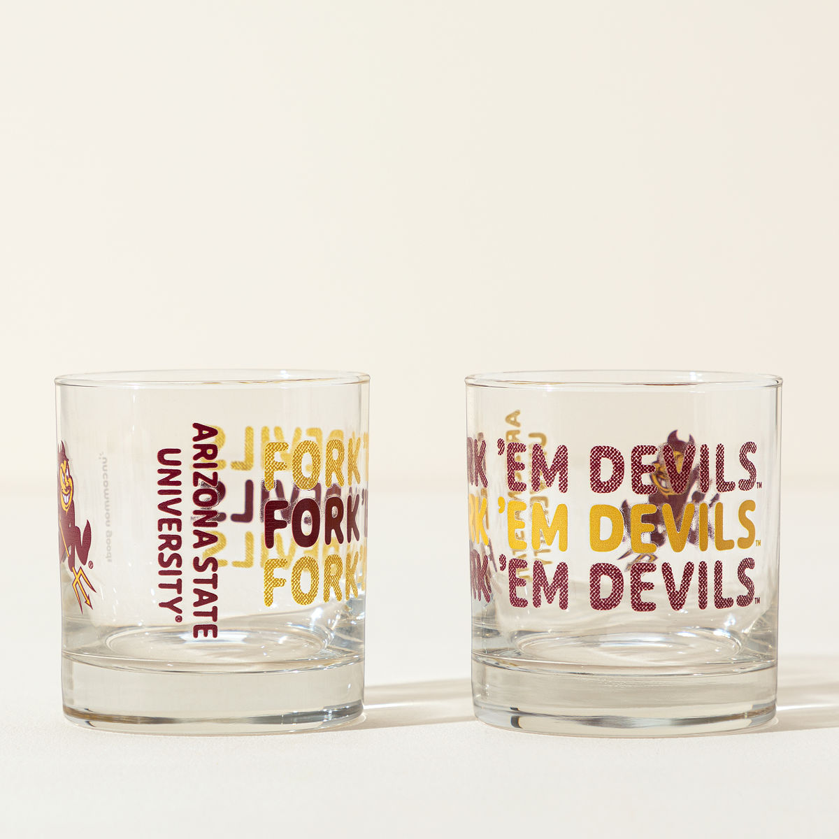Show Your Spirit College Rocks Glass - Set of 2 - Arizona State University