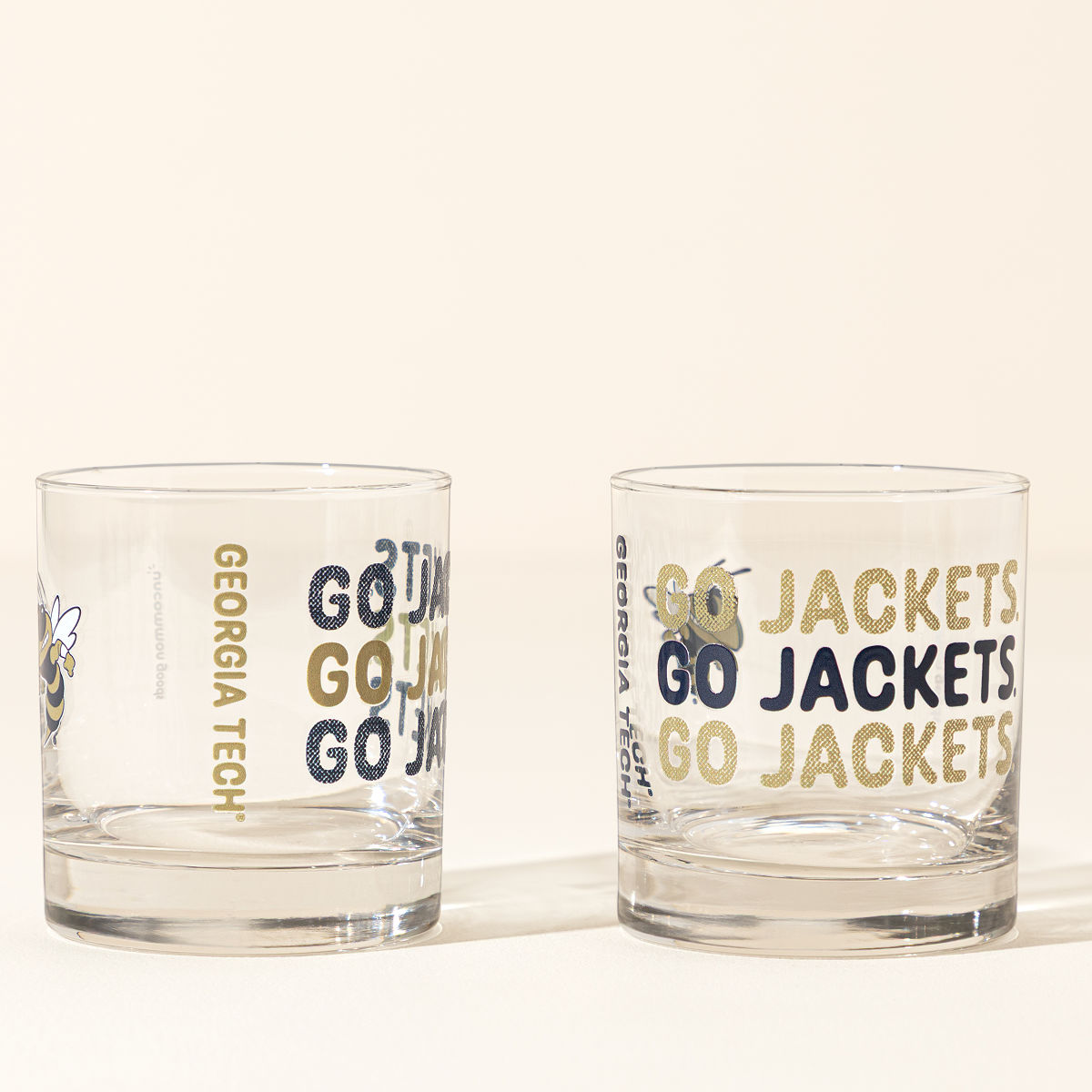 Show Your Spirit College Rocks Glass - Set of 2 - Georgia Tech