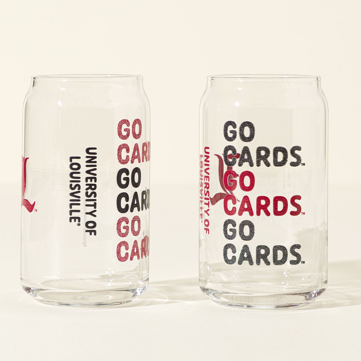 Show Your Spirit College Can-Shaped Glass Set - University of Louisville