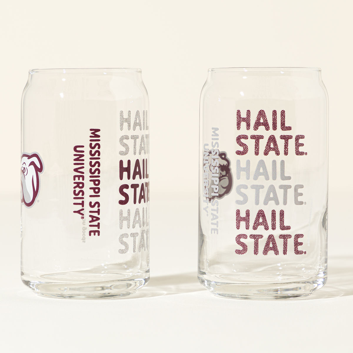 Show Your Spirit College Can-Shaped Glass Set - Mississippi State University
