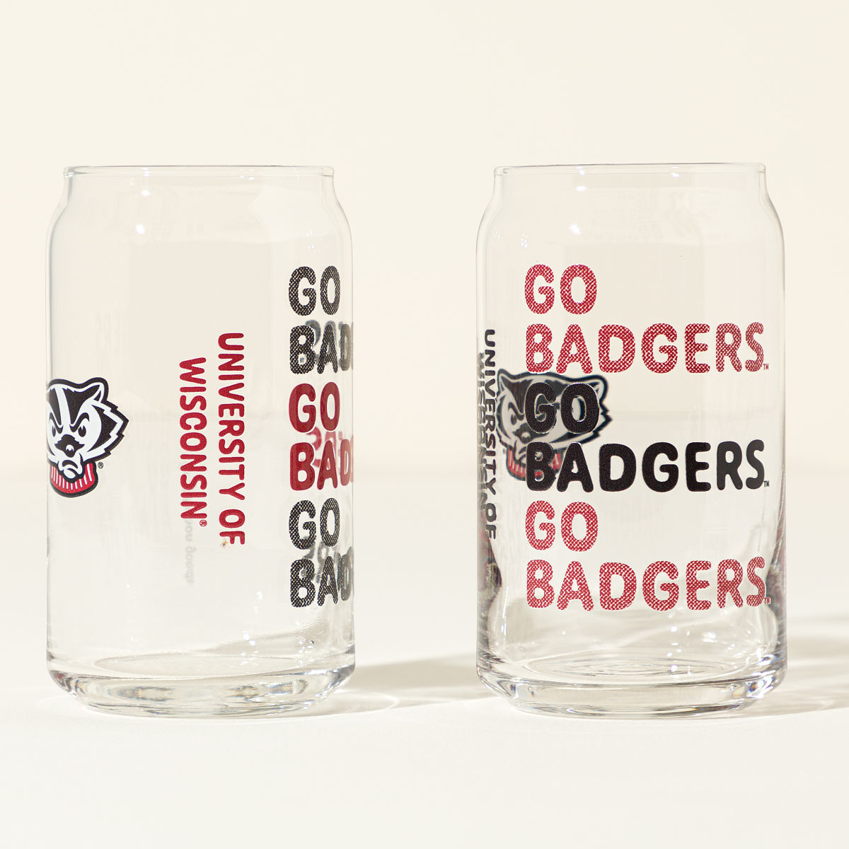 Show Your Spirit College Can-Shaped Glass Set - University of Wisconsin