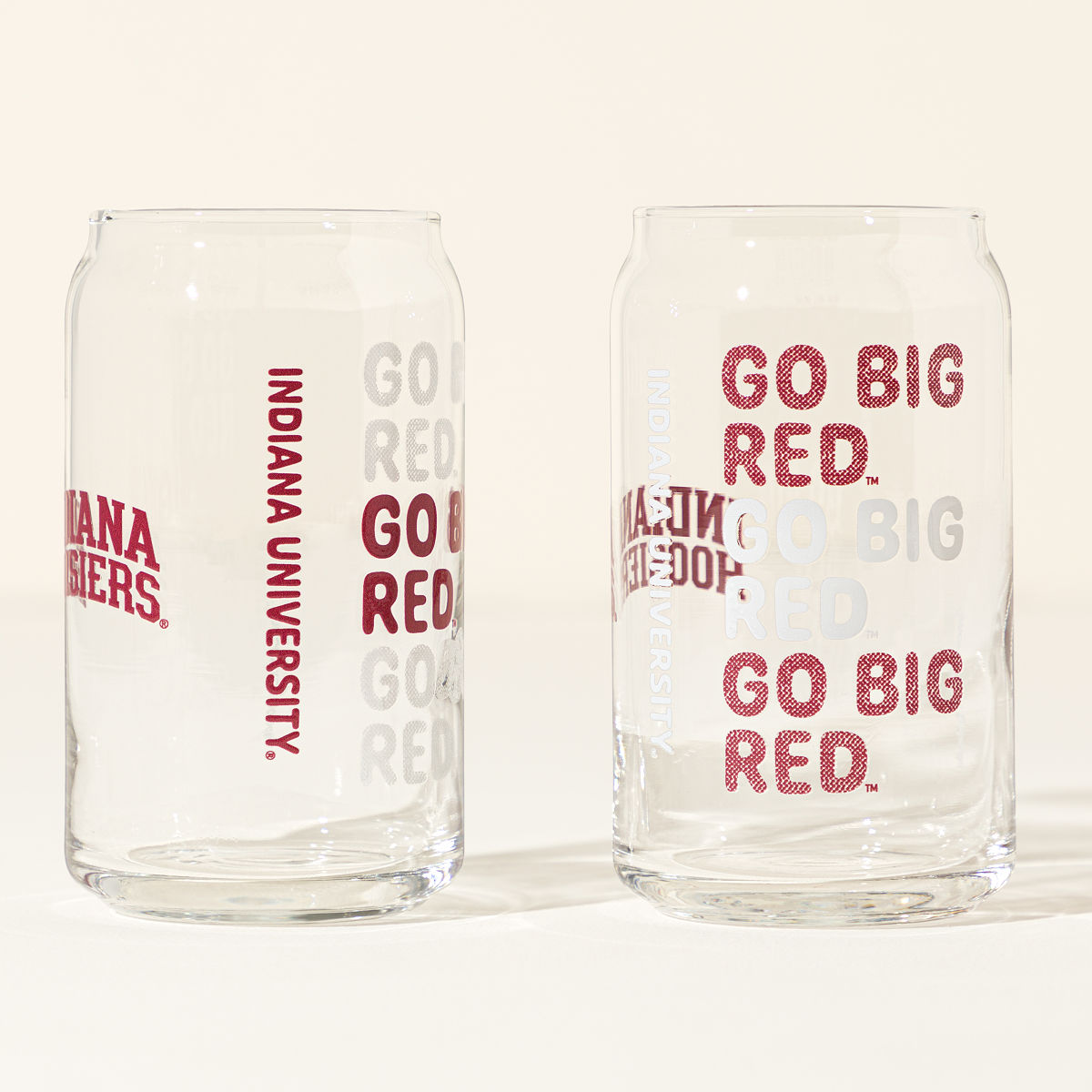 Show Your Spirit College Can-Shaped Glass Set - Indiana University