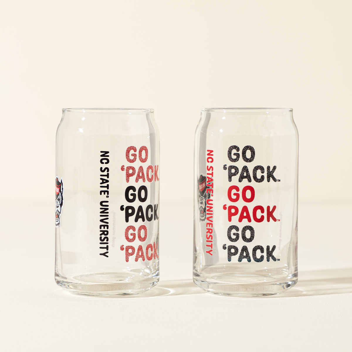 Show Your Spirit College Can-Shaped Glass Set - North Carolina State University