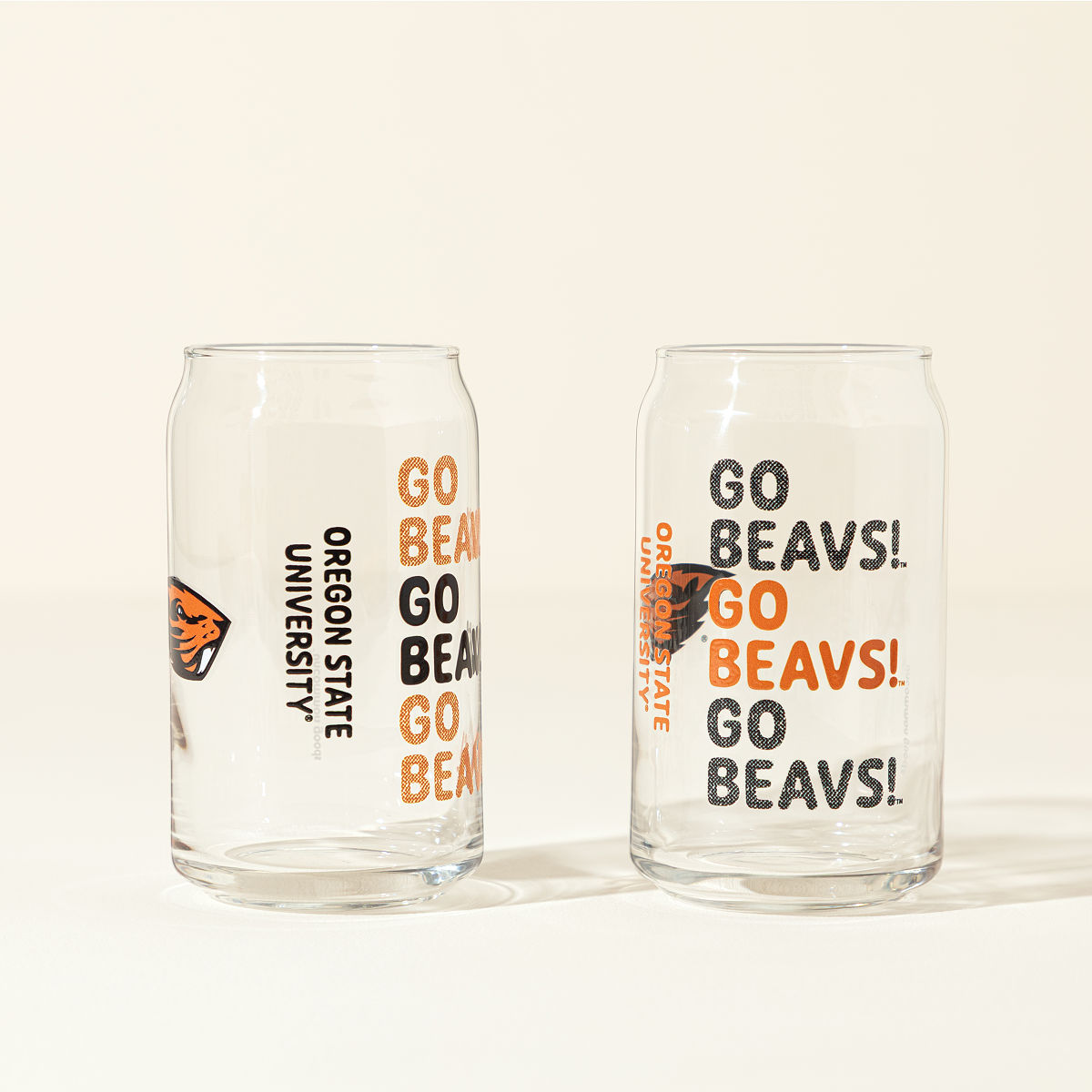 Show Your Spirit College Can-Shaped Glass Set - Oregon State University
