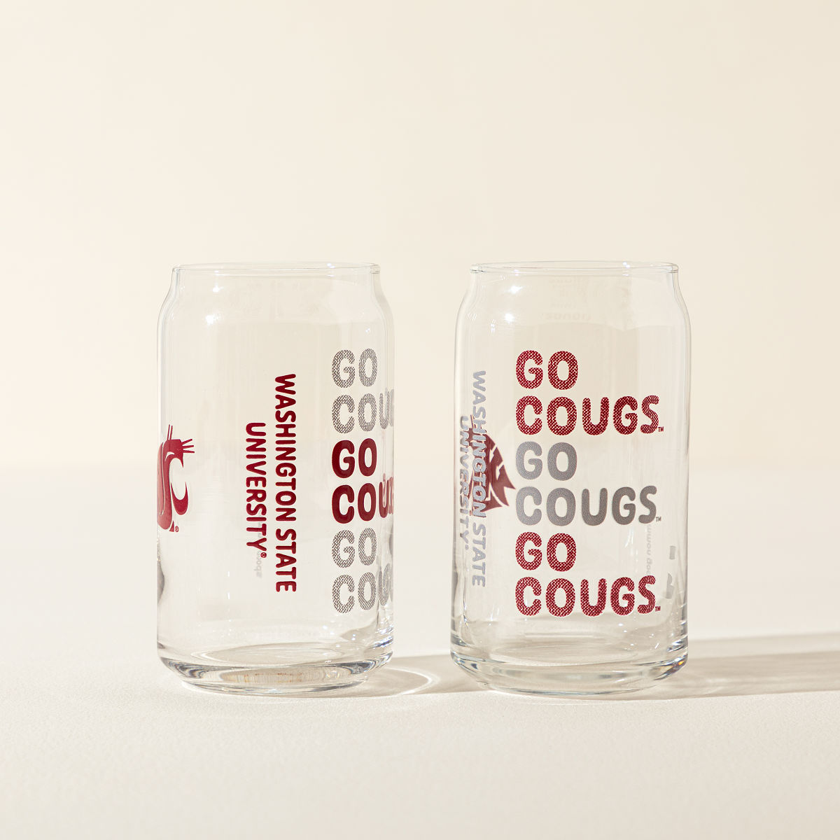 Show Your Spirit College Can-Shaped Glass Set - Washington State University