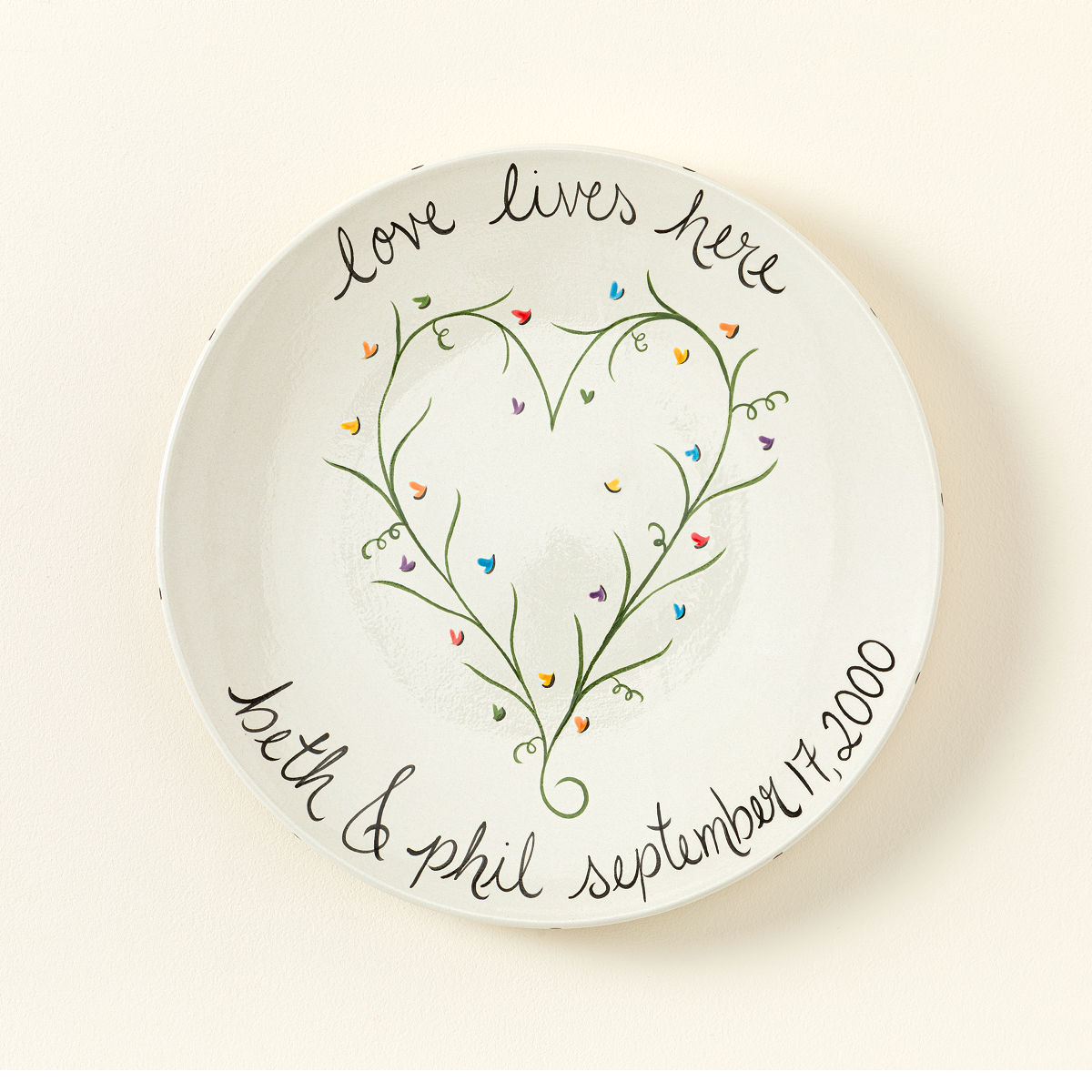 Love Lives Here Personalized Platter