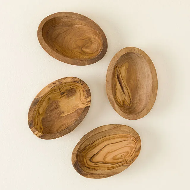 Italian Olivewood Aperitivo Bowls - Set of 4