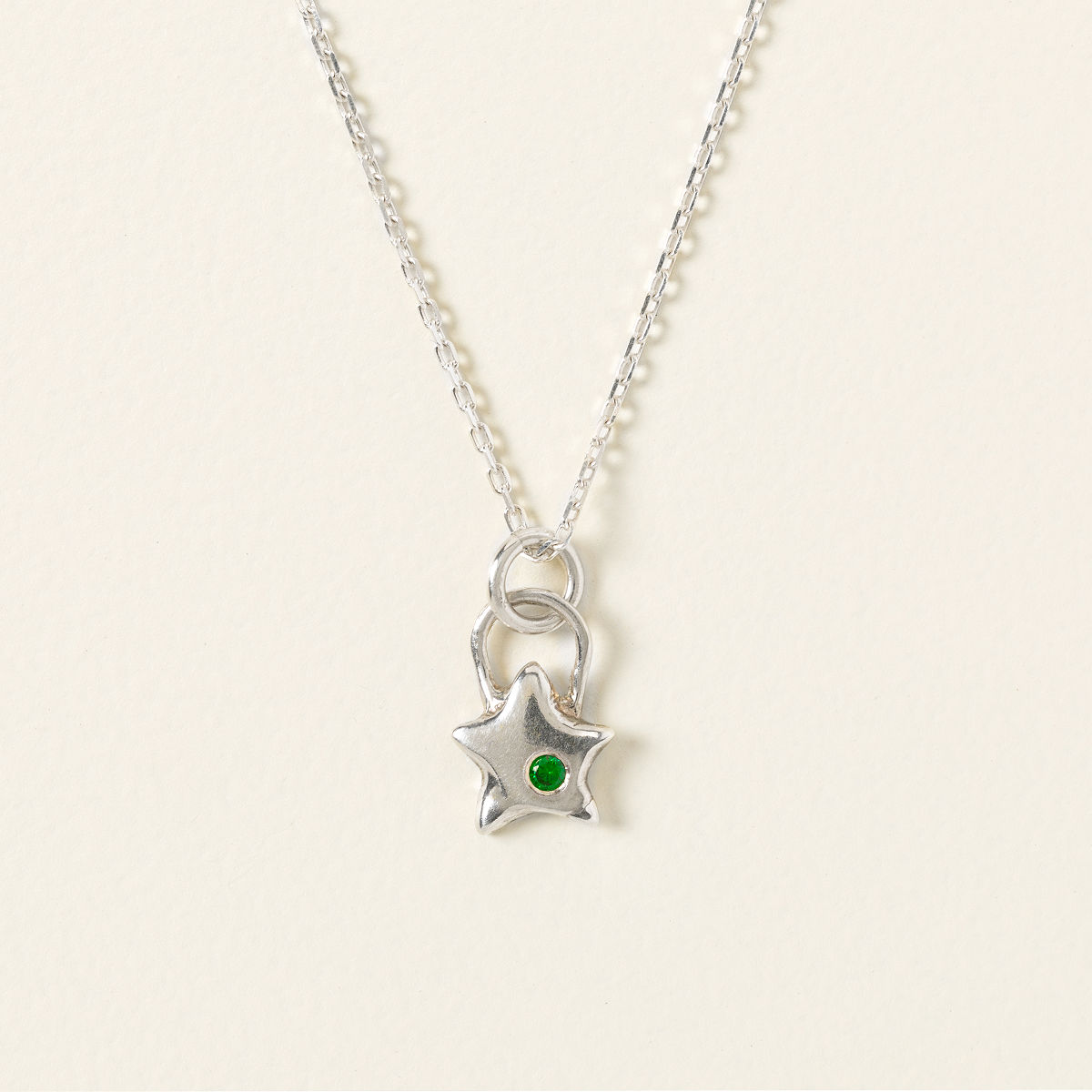 Birthstone Star Necklace - Sterling Silver