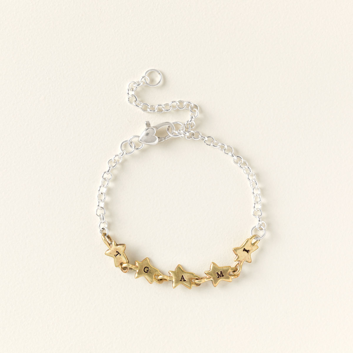 Personalized Star Initial Bracelet - 5 Stars