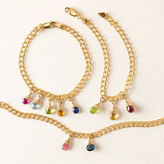 Personalized Birthstone Charm Bracelet