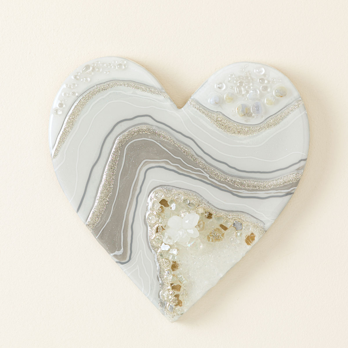 Milestone Anniversary Love Geode Art - 30 Years - Pearl & Diamond