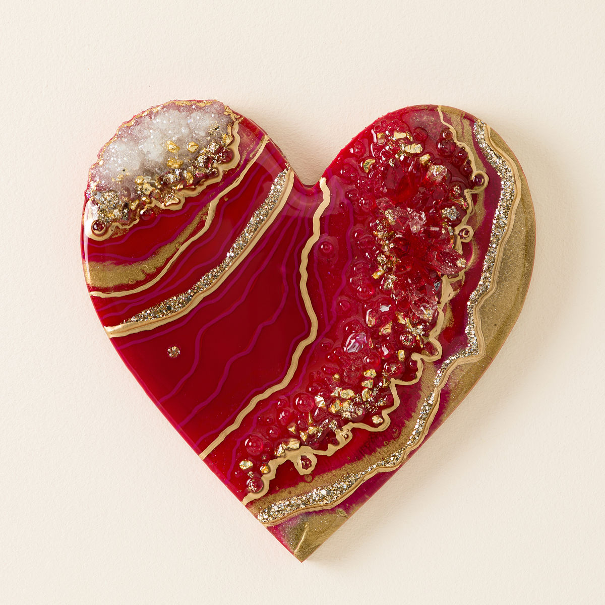Milestone Anniversary Love Geode Art - 40 Years - Ruby