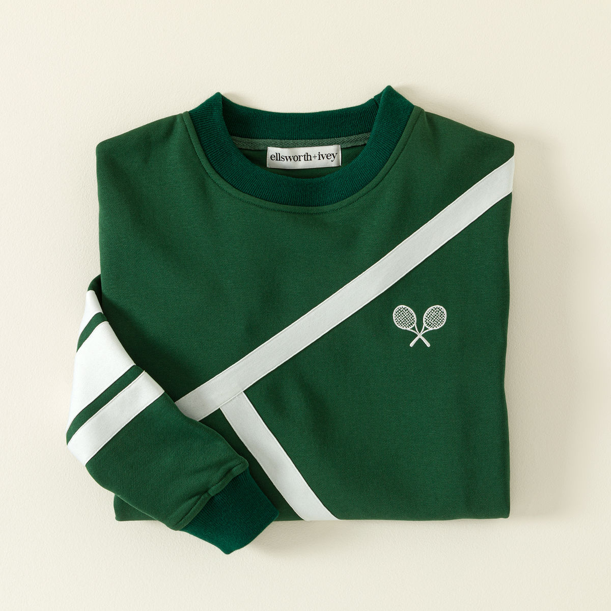On The Court Tennis Embroidered Sweatshirt - Small