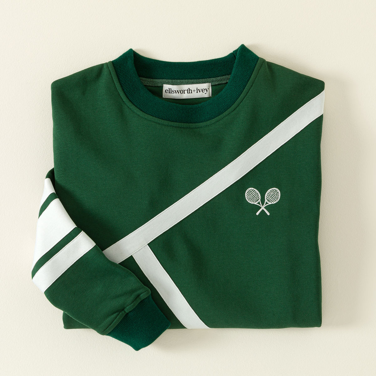 On The Court Tennis Embroidered Sweatshirt - Large