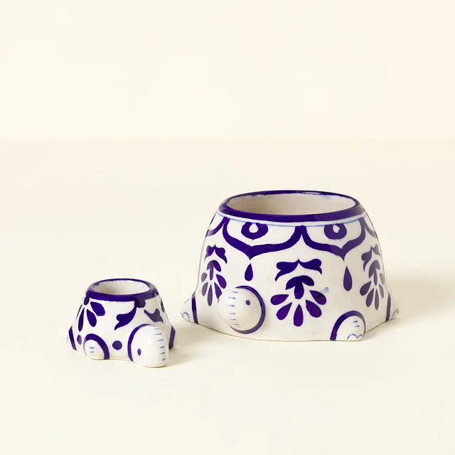 Hand Painted Turtle Planter Set