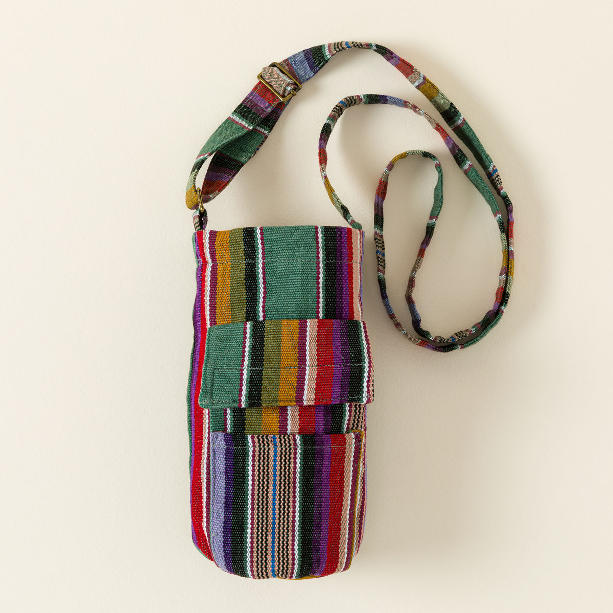 Crossbody Woven Water Bottle Bag - Multicolor