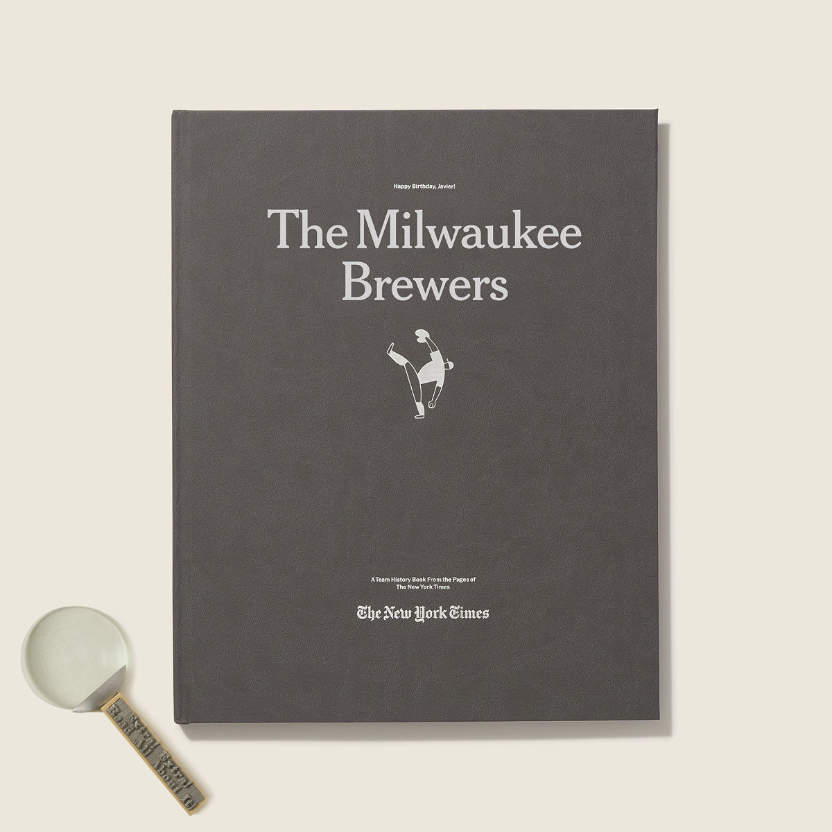 New York Times Custom Baseball Book - Milwaukee Brewers - Magnifying Glass