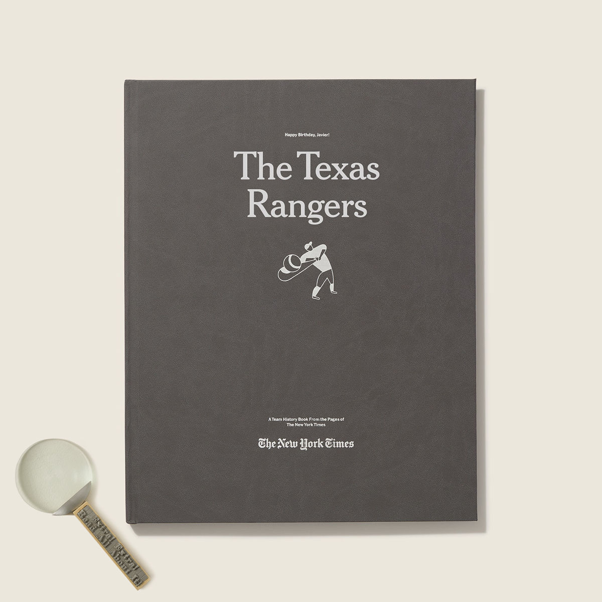 New York Times Custom Baseball Book - Texas Rangers - Magnifying Glass