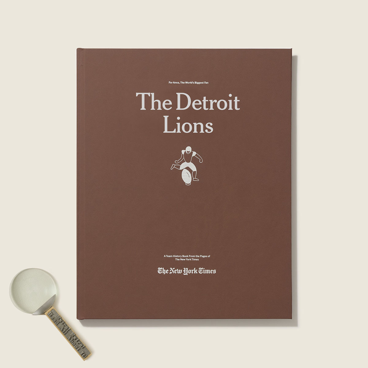 New York Times Custom Football Book - Detroit Lions - Magnifying Glass